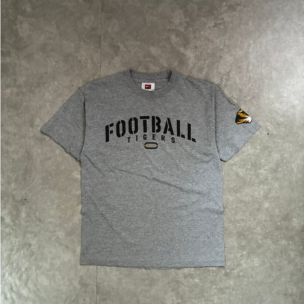 2000s Vintage Mizzou Tigers Football Nike Grey T-Shirt -M